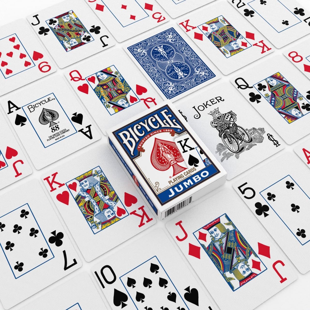 Bicycle Jumbo Index Playing Cards , 2 Pack Large Print Poker Size Deck of Cards for Easy Reading, Family Card Games, and Casino Play - Image 4