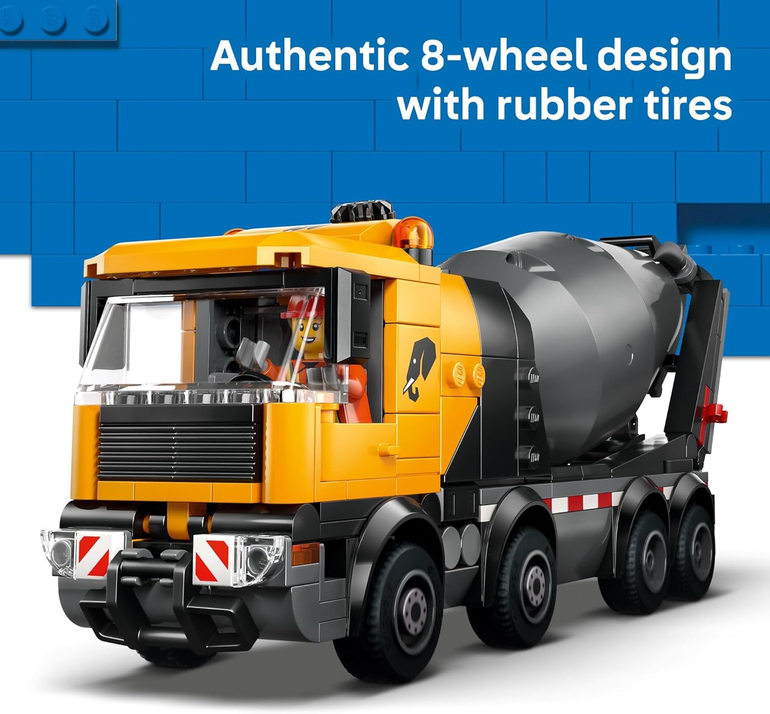 LEGO City Cement Mixer Truck Building Toy for Boys & Girls, Ages 7+ - Pretend Play Construction Toy W/Rotating Drum & 3 Worker Minifigures - Gift Idea for Birthdays - 60478 - Image 3