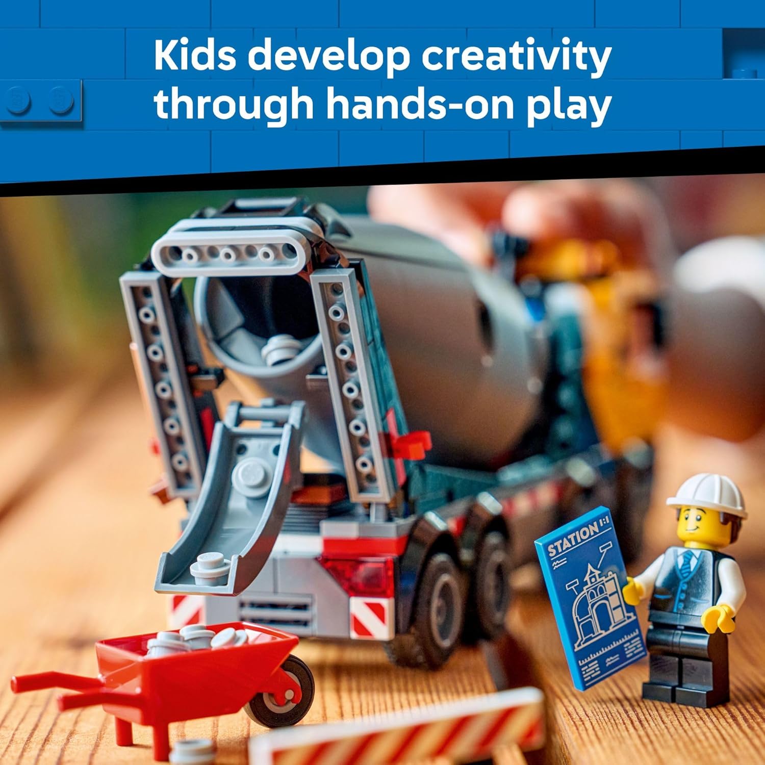 LEGO City Cement Mixer Truck Building Toy for Boys & Girls, Ages 7+ - Pretend Play Construction Toy W/Rotating Drum & 3 Worker Minifigures - Gift Idea for Birthdays - 60478 - Image 4
