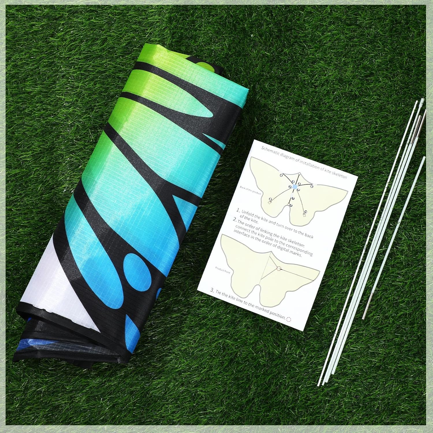 Silipull 6 Pcs Kites Butterfly Kite 55" x 28" Large Kites with 328ft String Colorful Beach Kite for Adults Beginner Outdoor Supplies - Image 7